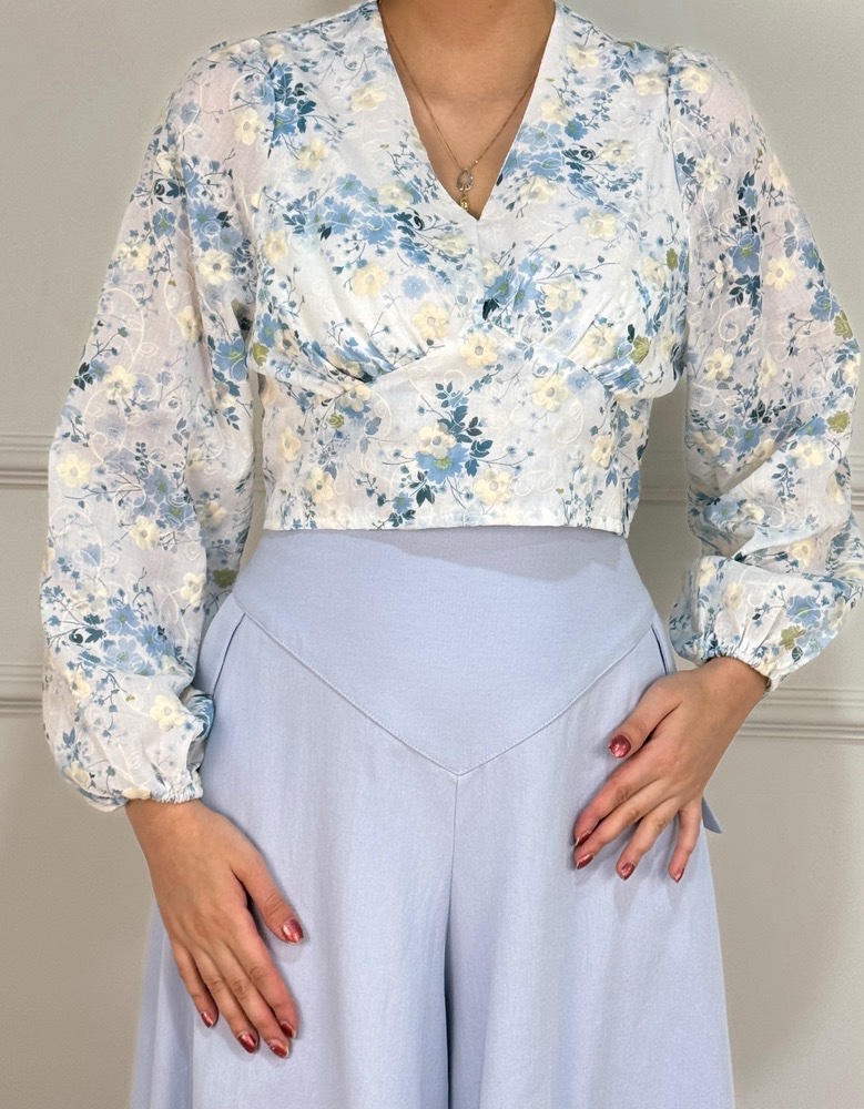 img_7776 کراپ مجلسی زنانه و دخترانه پینترستی خامه دوزی پشت گره ای مجلسی - Image 1